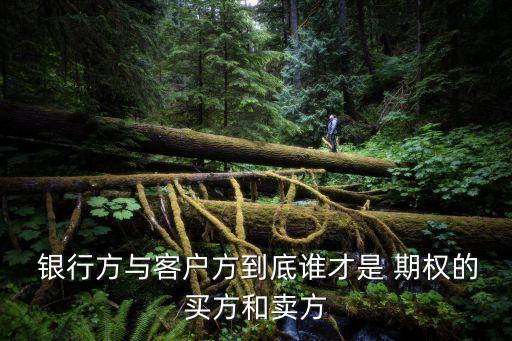  銀行方與客戶方到底誰(shuí)才是 期權(quán)的買方和賣方