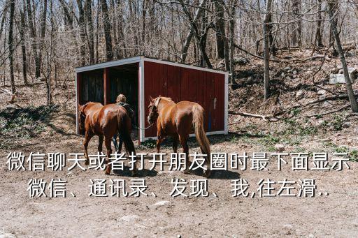 微信聊天或者打開朋友圈時最下面顯示微信、通訊錄、發(fā)現(xiàn)、我,往左滑...