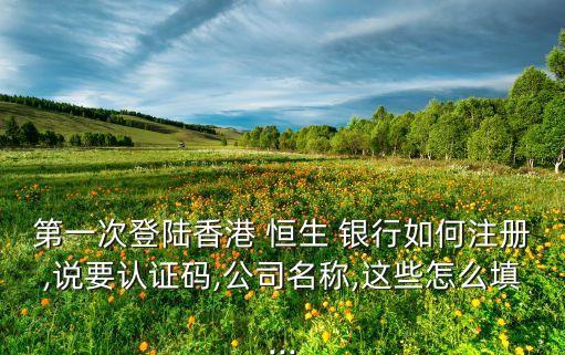 第一次登陸香港 恒生 銀行如何注冊(cè),說要認(rèn)證碼,公司名稱,這些怎么填...