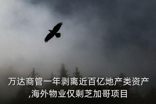  萬達商管一年剝離近百億地產類資產,海外物業(yè)僅剩芝加哥項目