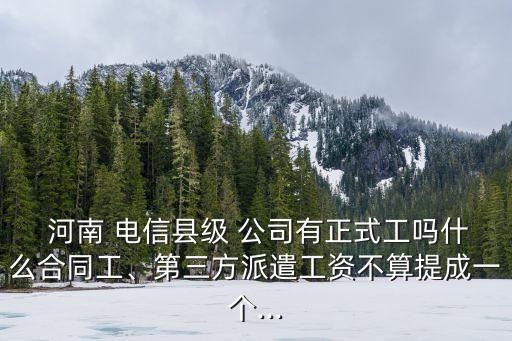  河南 電信縣級 公司有正式工嗎什么合同工、第三方派遣工資不算提成一個...