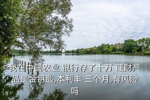 我在中國農業(yè) 銀行存了十萬 理財產品是金鑰匙,本利豐 三個月,有風險嗎
