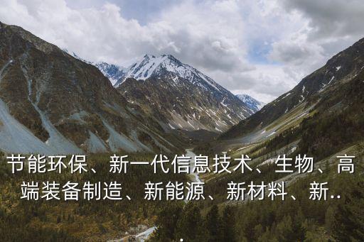 節(jié)能環(huán)保、新一代信息技術(shù)、生物、高端裝備制造、新能源、新材料、新...