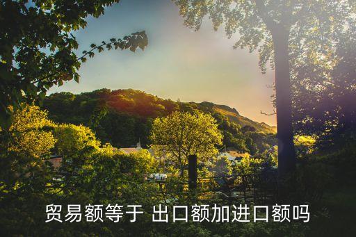 貿易額等于 出口額加進口額嗎