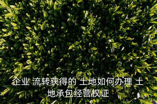企業(yè) 流轉獲得的 土地如何辦理 土地承包經(jīng)營權證