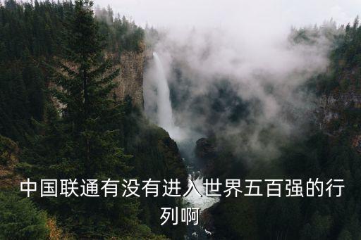  中國(guó)聯(lián)通有沒(méi)有進(jìn)入世界五百?gòu)?qiáng)的行列啊