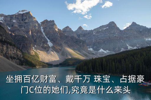 坐擁百億財富、戴千萬 珠寶、占據(jù)豪門C位的她們,究竟是什么來頭