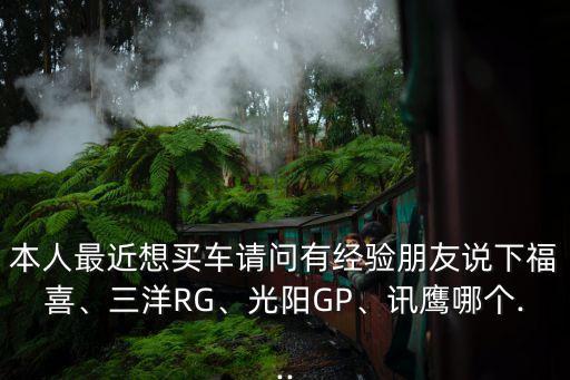 本人最近想買車請問有經(jīng)驗朋友說下福喜、三洋RG、光陽GP、訊鷹哪個...