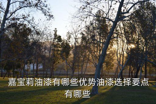  嘉寶莉油漆有哪些優(yōu)勢油漆選擇要點(diǎn)有哪些