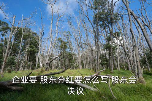 企業(yè)要 股東分紅要怎么寫 股東會 決議