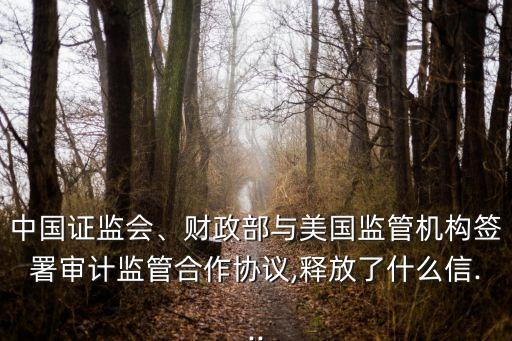 中國證監(jiān)會、財政部與美國監(jiān)管機構(gòu)簽署審計監(jiān)管合作協(xié)議,釋放了什么信...