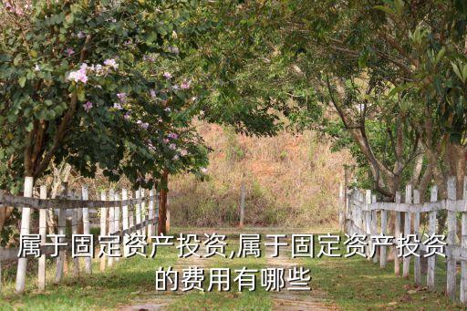 哪些屬于固定資產投資,屬于固定資產投資的費用有哪些