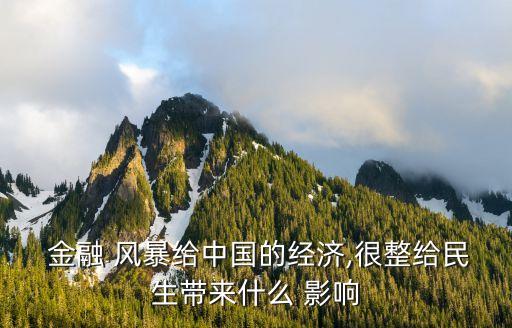  金融 風暴給中國的經濟,很整給民生帶來什么 影響