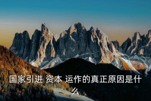 國家引進(jìn) 資本 運(yùn)作的真正原因是什么