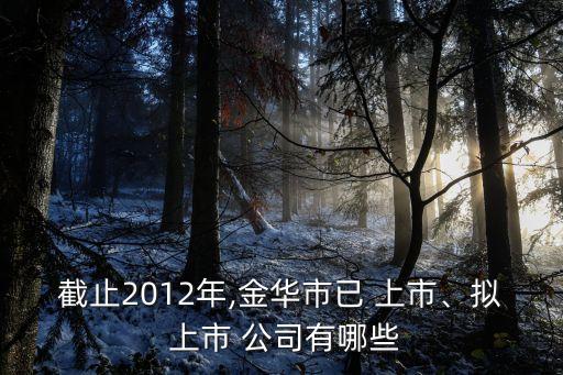 截止2012年,金華市已 上市、擬 上市 公司有哪些