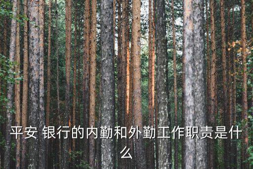 平安 銀行的內(nèi)勤和外勤工作職責是什么