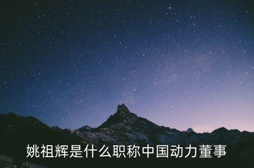 姚祖輝是什么職稱(chēng)中國(guó)動(dòng)力董事
