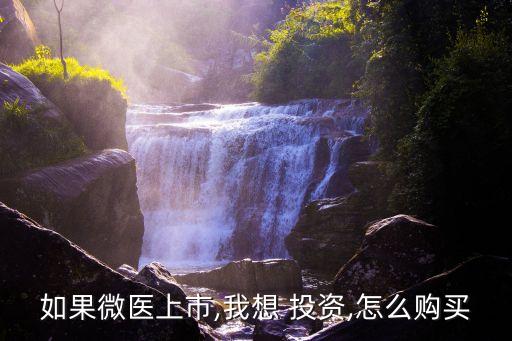 如果微醫(yī)上市,我想 投資,怎么購(gòu)買