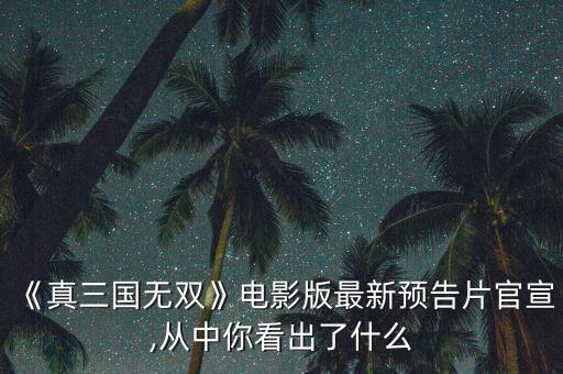 《真三國無雙》電影版最新預告片官宣,從中你看出了什么