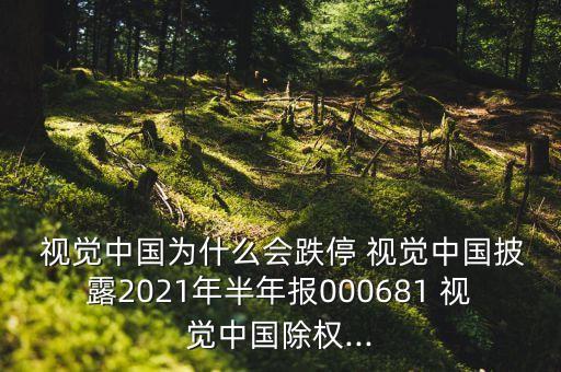  視覺(jué)中國(guó)為什么會(huì)跌停 視覺(jué)中國(guó)披露2021年半年報(bào)000681 視覺(jué)中國(guó)除權(quán)...