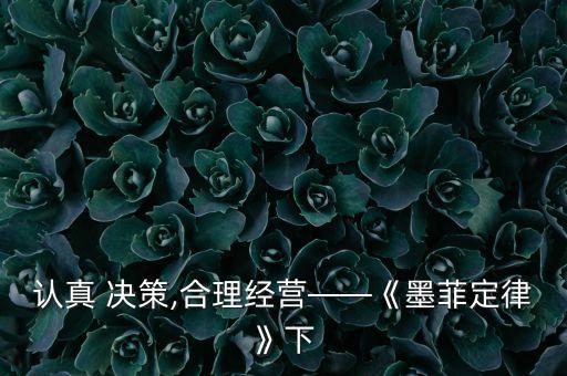 準確決策與盲目投資,管理學基礎準確決策與盲目投資