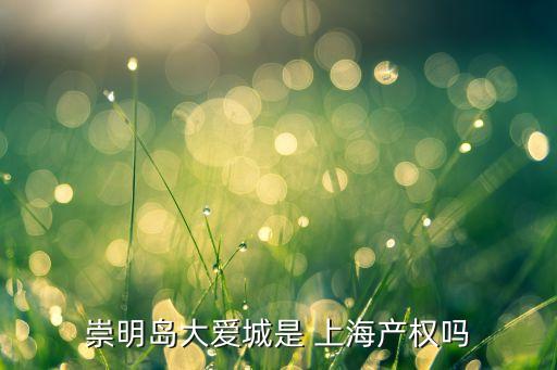 崇明島大愛城是 上海產權嗎