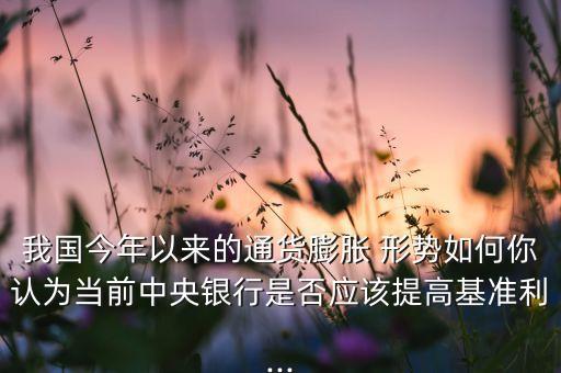 我國今年以來的通貨膨脹 形勢如何你認為當(dāng)前中央銀行是否應(yīng)該提高基準(zhǔn)利...