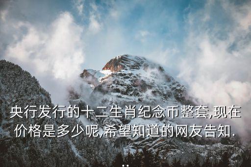 央行發(fā)行的十二生肖紀念幣整套,現(xiàn)在價格是多少呢,希望知道的網(wǎng)友告知...