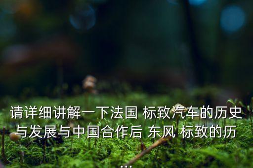 請詳細講解一下法國 標致汽車的歷史與發(fā)展與中國合作后 東風(fēng) 標致的歷...