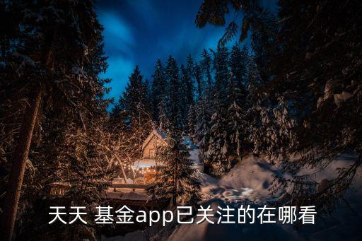  天天 基金app已關注的在哪看