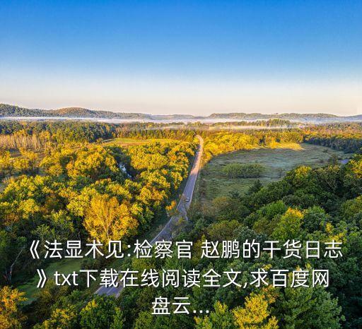 《法顯術見:檢察官 趙鵬的干貨日志》txt下載在線閱讀全文,求百度網(wǎng)盤云...