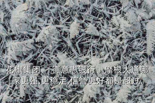 花旗集團、 德意志銀行、摩根大通哪家更強,更穩(wěn)定,信譽更好都是超過...