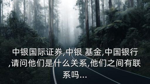 中銀國際證券,中銀 基金,中國銀行,請問他們是什么關系,他們之間有聯(lián)系嗎...