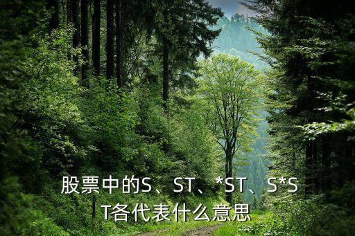  股票中的S、ST、*ST、S*ST各代表什么意思