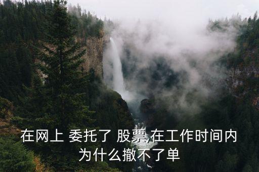 在網(wǎng)上 委托了 股票,在工作時間內為什么撤不了單
