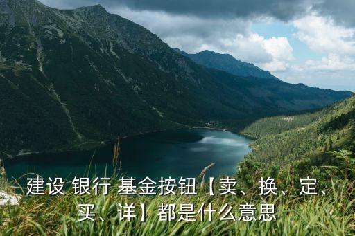 建設(shè) 銀行 基金按鈕【賣(mài)、換、定、買(mǎi)、詳】都是什么意思