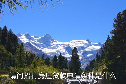 請(qǐng)問(wèn)招行房屋貸款申請(qǐng)條件是什么